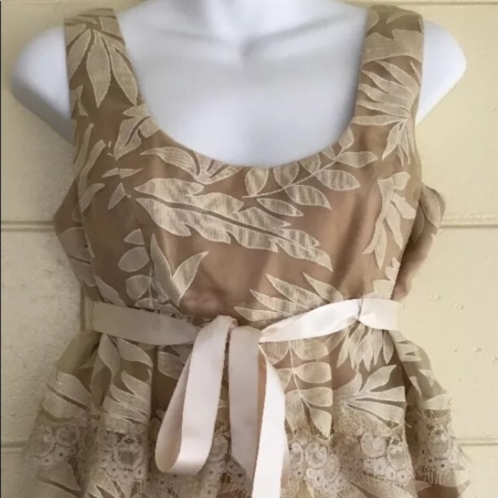 Anna Sui Gold /lace Sleeveless Top Sz4.evening Top